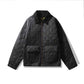 Corduroy Plaid Jacket - Rhombus Cotton-Padded Coat for Ultimate Comfort