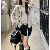 Handmade Ribbon Knitted Cardigan Coat For Women.