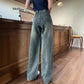 American Retro Loose Slimming Pants - New Straight Mop Style - Florence Luxe