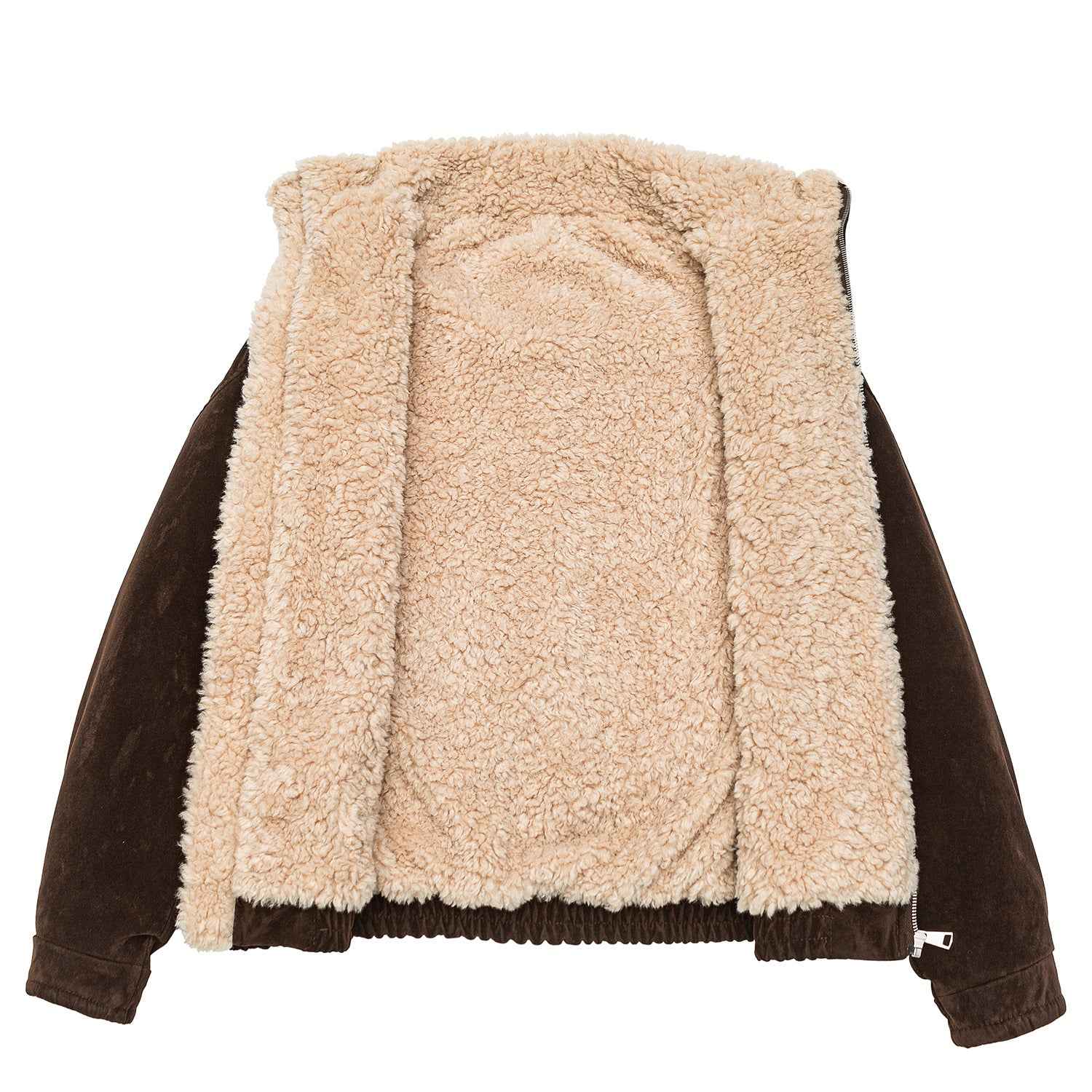 Retro Cotton-padded Jacket with Stand-up Collar and Loose Fit Workwear Coat