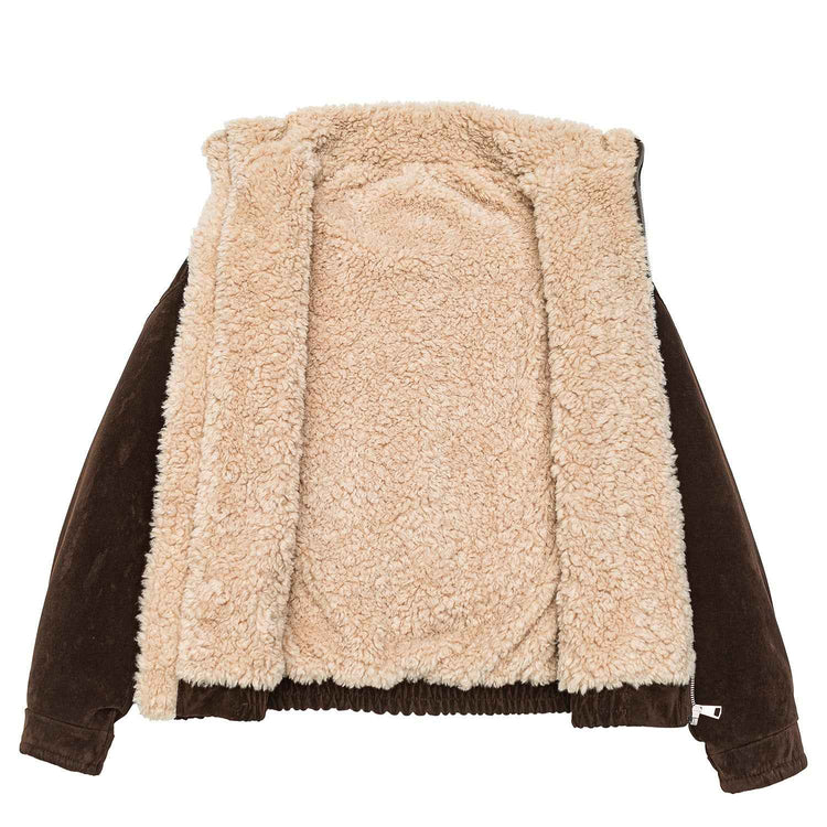 Retro Cotton-padded Jacket with Stand-up Collar and Loose Fit Workwear Coat