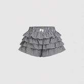 Summer Skirt Love Plaid Skirt Shorts Paired with Long Women&