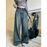 American Wide Leg Jeans - American Retro Straight Style - Florence Luxe