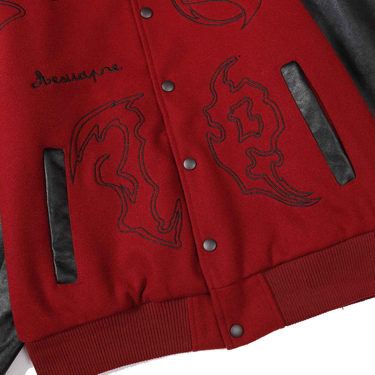 Letter Embroidery Contrast Color Coat Workwear Jacket For Men