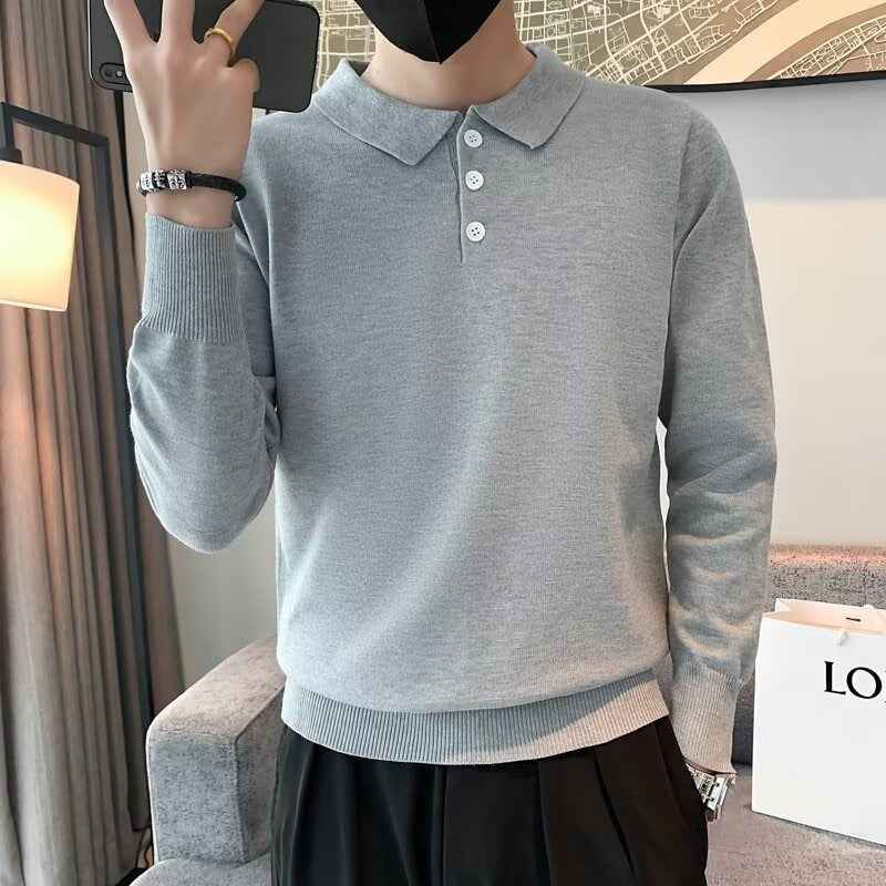 Lapel Long Sleeve Men&