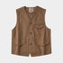 Original Kaji Retro Woven Cotton Vest - Washed-Out Worn Look