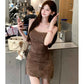 Elegant Rabbit Ear Collar Dress for Women - Thin Looking Fashion Waist-tight Strap Dress