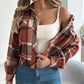Womens Plaid Button Down Shacket Long Sleeve Jacket - Florence Luxe