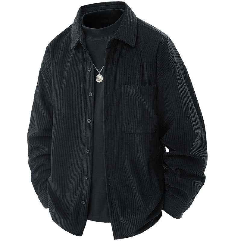 Shirt Collar Fake Two-piece Coat Men