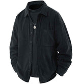 Shirt Collar Fake Two-piece Coat Men