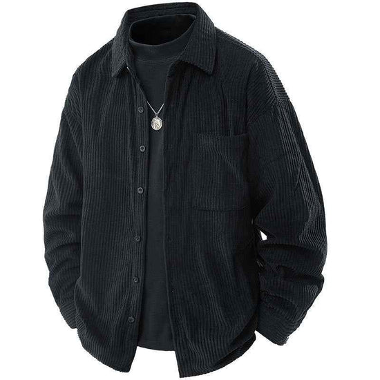 Shirt Collar Fake Two-piece Coat Men