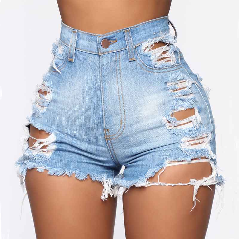 High Elastic Denim Shorts for Women - Ripped Design Ideal for Style and Comfort