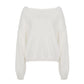 New Loose Diagonal Collar Sweater for Women - Solid Color Fashion Top - Florence Luxe