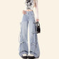 Bow Bandage Jeans for Women Loose-Fitting Wide-Leg Trousers Stylish and Comfortable