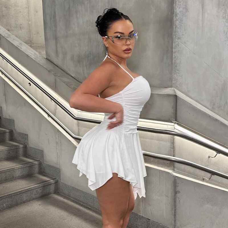 Irregular Design Short Dress Women