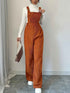 Corduroy Bib Pants Women - Loose Straight Style for Comfortable Everyday Wear