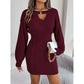 Womens Cut Out Sweater Dress - Long Sleeve Bodycon Mini Dress for Fall and Winter - Florence Luxe