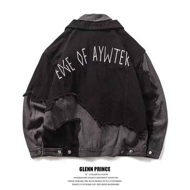 Black Sequin Sheer Open-Front Shirt - Hong Kong Style Loose Men’s Coat with Oversized Silhouette for Stylish Layering