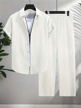 Fashion Jacquard Short-sleeved Suit with Trousers