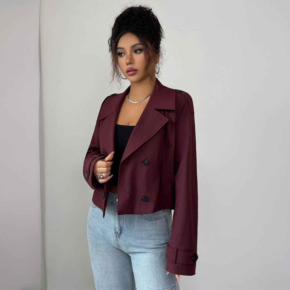 Casual Minimalist Long Sleeve Jacket Vest Coat Women