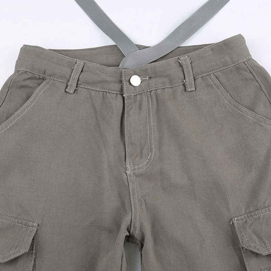 Multi-Pocket Gray Straight Loose Jeans for Women - Slim Look and Comfort