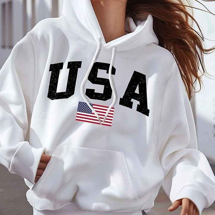 Hooded Hoodie with Printed Top for Stylish Comfort