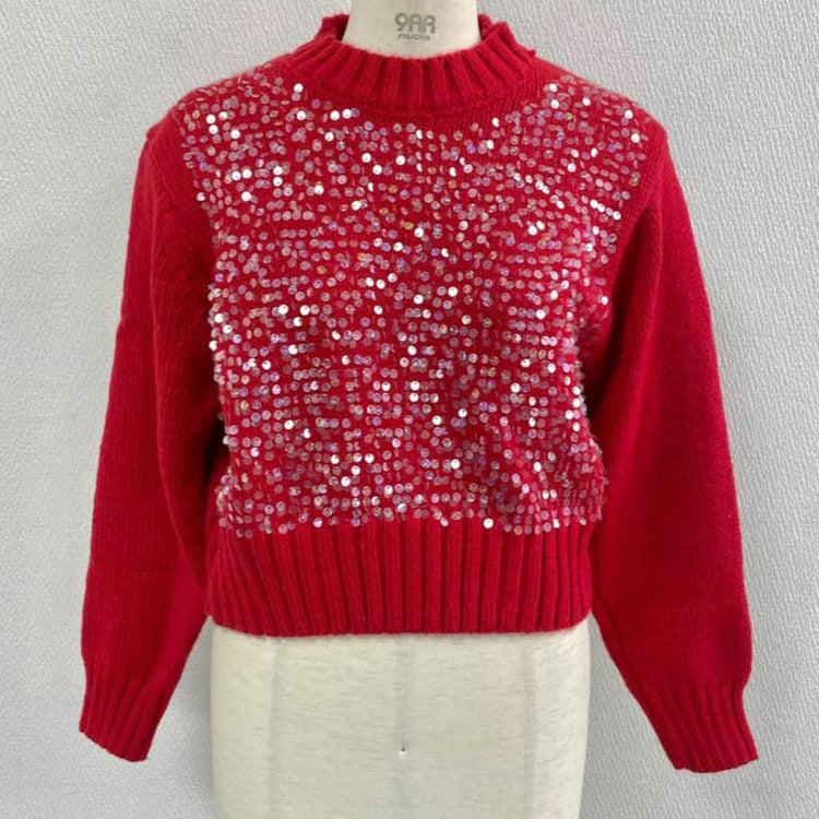 Design Sense Heavy Embroidery Sequins Pullover.