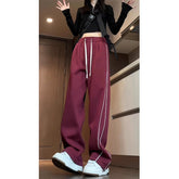 Korean Fashion Wide-leg Trousers with Draping and Draggle-tail Design - Florence Luxe
