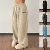Loose Drawstring Solid Color Pocket Casual Versatile Pants for Women - Women&