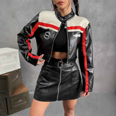 Striped Zipper Coat Women - Trendy and Stylish Outerwear for Fashionable Looks