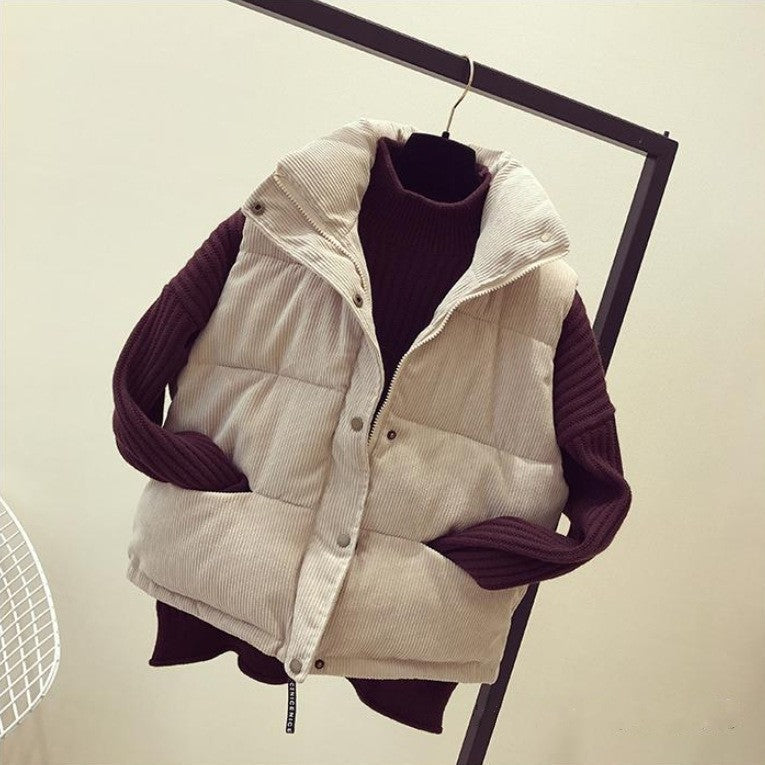 Fashion Corduroy Vest Women Short - Stylish Leisure Wear - Florence Luxe