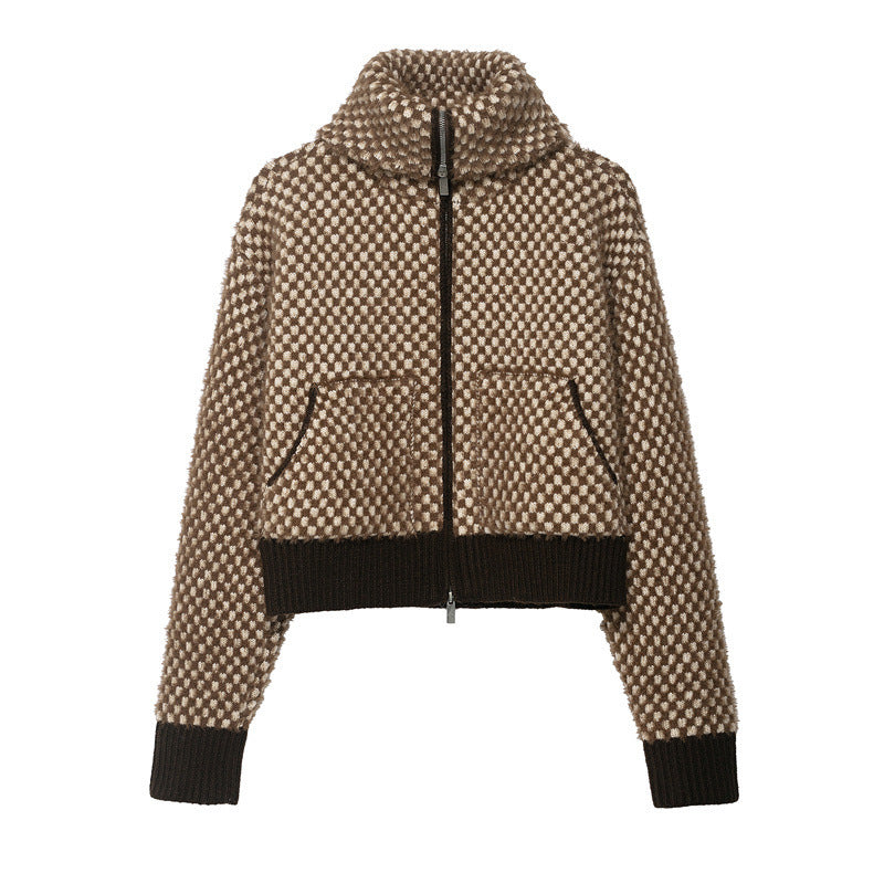 Loose Patchwork Knitting Coat For Women - Florence Luxe