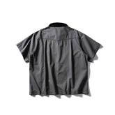 Washed Overalls Shirt Short Sleeve