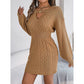 Womens Cut Out Sweater Dress - Long Sleeve Bodycon Mini Dress for Fall and Winter - Florence Luxe