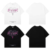 Retro Printed T-Shirt - Round Neck Short Sleeve Design