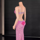 Sling Super Shiny Bodycon Party Dress - Light Diamond Cinched Sleeveless Stage Performance Dress - Florence Luxe