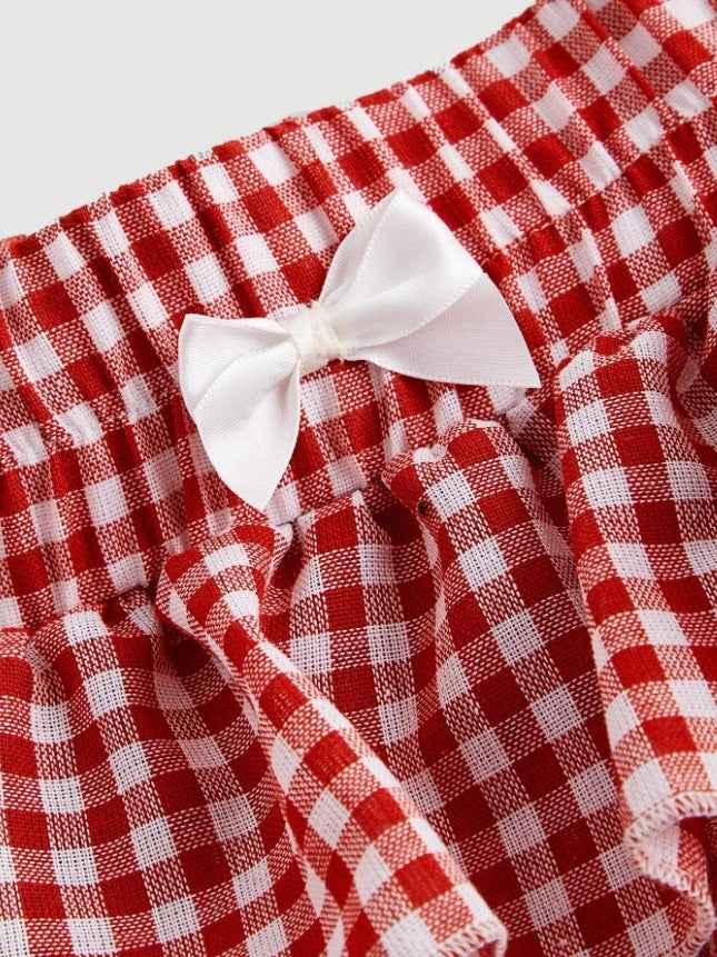 Summer Skirt Love Plaid Skirt Shorts Paired with Long Women&