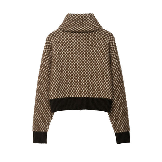 Loose Patchwork Knitting Coat For Women - Florence Luxe