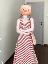 Retro Plaid Slimming Dress with Elegant Design - Florence Luxe