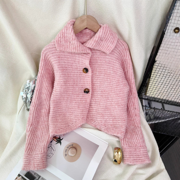 Knitted Cardigan Women - Lapel Single Breasted Casual Irregular Sweater Jacket - Florence Luxe