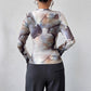 Ink-wash Retro Print Top for Women - Stylish Slim-fit Versatile Design
