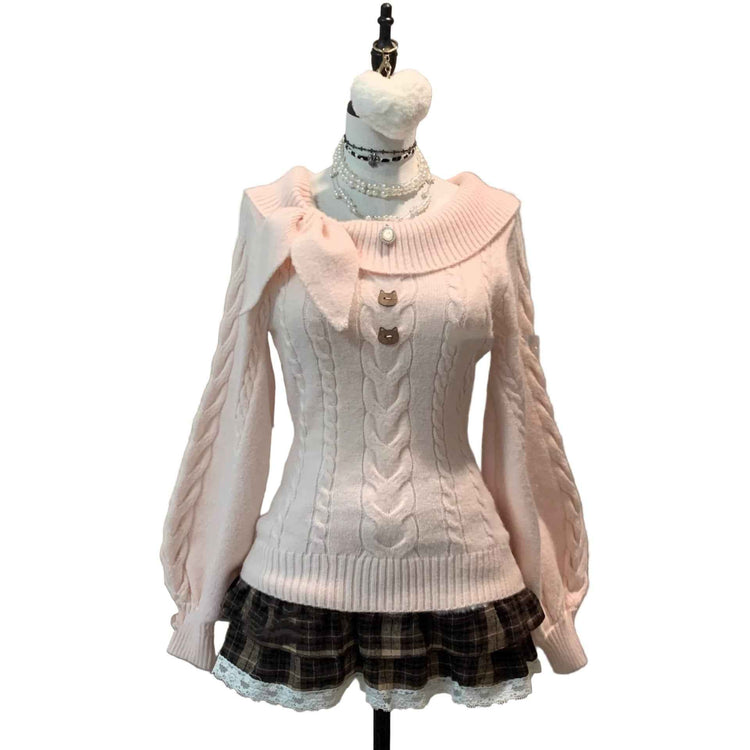 Elegant Slim-Fit Dress with Ancient Early Cute Rabbit Ear Collar