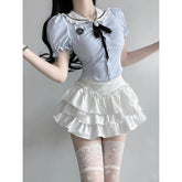 Sweet College Style Two-Piece Set - Hot Girl Waist Trimming Design - Florence Luxe