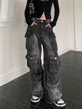 American Street Workwear Jeans for Women - Multi-Pocket Style