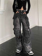 American Street Workwear Jeans for Women - Multi-Pocket Style