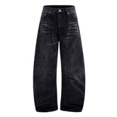 American Washed Old Lightning Crack Jeans