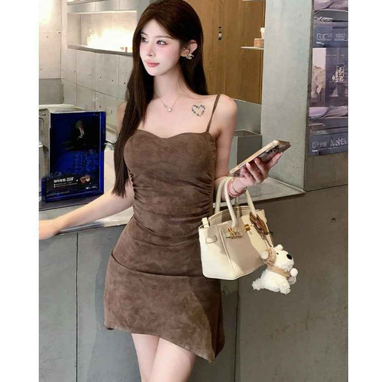 Elegant Rabbit Ear Collar Dress for Women - Thin Looking Fashion Waist-tight Strap Dress