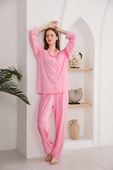RONGTAI Womens Cotton Pajama Sets Comfy Fall Winter Long Sleeve Sleepwear 2 Pcs PJs Nightwear S-XXL