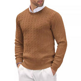 Round Neck Knitted Sweater Twisted Flower Slim Fit - Florence Luxe