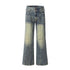 Retro Washed-Out Jeans with Deconstructed Stitching Design - Loose All-Match Style